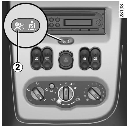 DACIA DUSTER - Déactivation de l'airbag passager avant (suivant véhicule) - 1