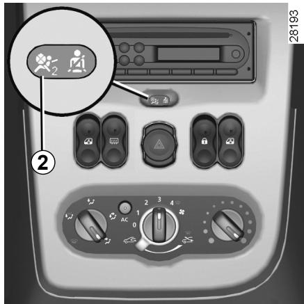 DACIA DUSTER - Activation de l'airbag passager avant (suivant véhicule) - 1