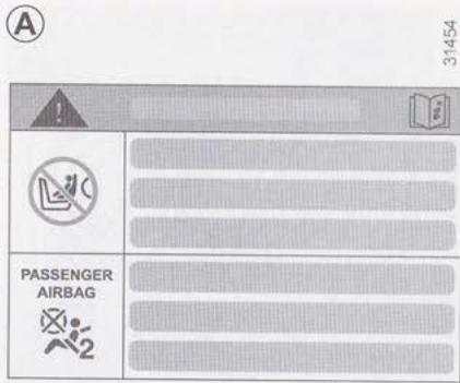 DACIA LODGY - Sécurité enfants : désactivation, activation airbag passager avant (2/3) - 2