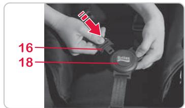BRITAX B-DUAL_D - Pour ajuster la hauteur des bretelles sur des enfants de moins de 6 mois, procedez comme suit : - 1