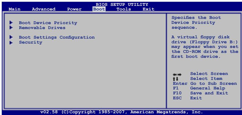ASUS P5KC - Boot menu (menu Boot) - 1