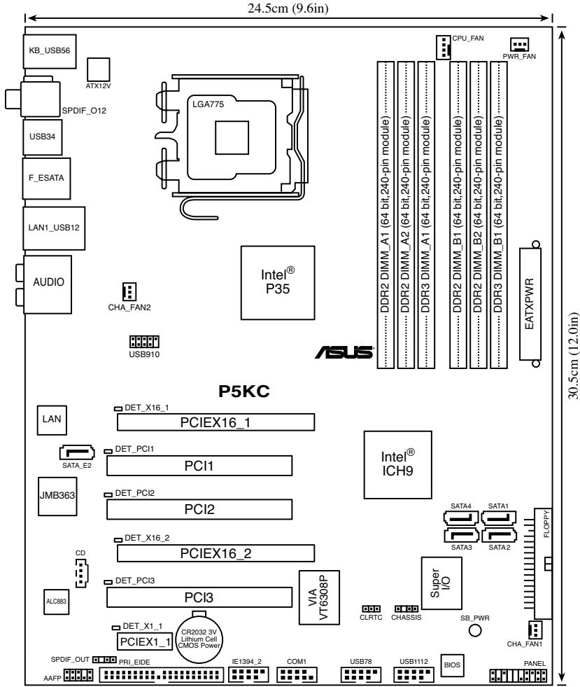 ASUS P5KC - Layout de la carte mère - 1