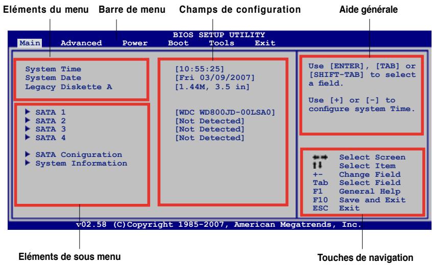 ASUS P5KC - Ecran de menu du BIOS - 1