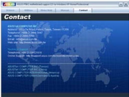 ASUS P5KC - Informations de contact ASUS - 1
