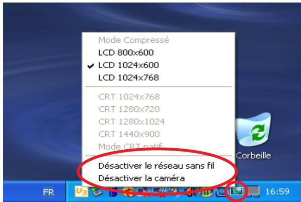 ASUS EEE PC 900SD/XP - Activer et désactiver les périphériques - 1