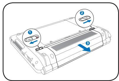 ASUS EEE PC 904HA XP - Installer et enlever le bloc batterie - 3