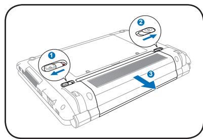ASUS EEE PC 904HD XP - Installer et enlever le bloc batterie - 3