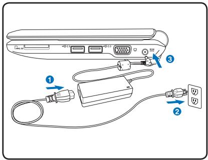 ASUS EEE PC 904HD XP - Connexion de l'alimentation - 1