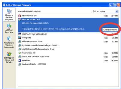 ASUS MY CINEMA-PE6200ANALOG - Déinstaller les pilotes - 2