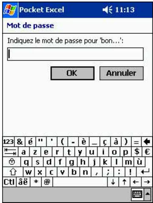 ASUS MYPAL A600 - Pour assigner un mot de passer à une feuille de calcul: - 2