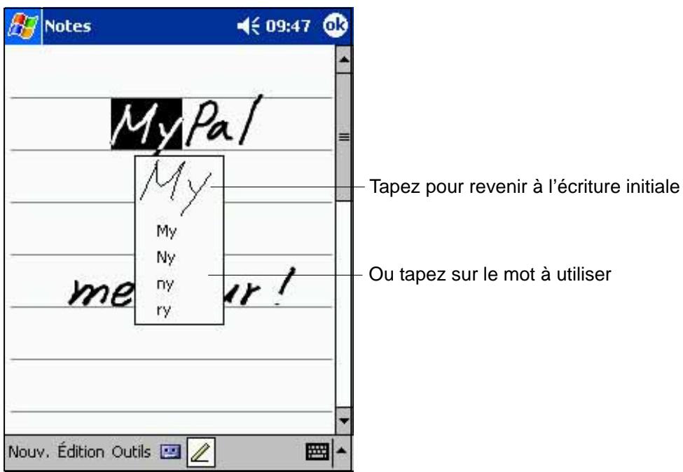 ASUS MYPAL A600 - Pour convertir l'écriture en texte: - 3