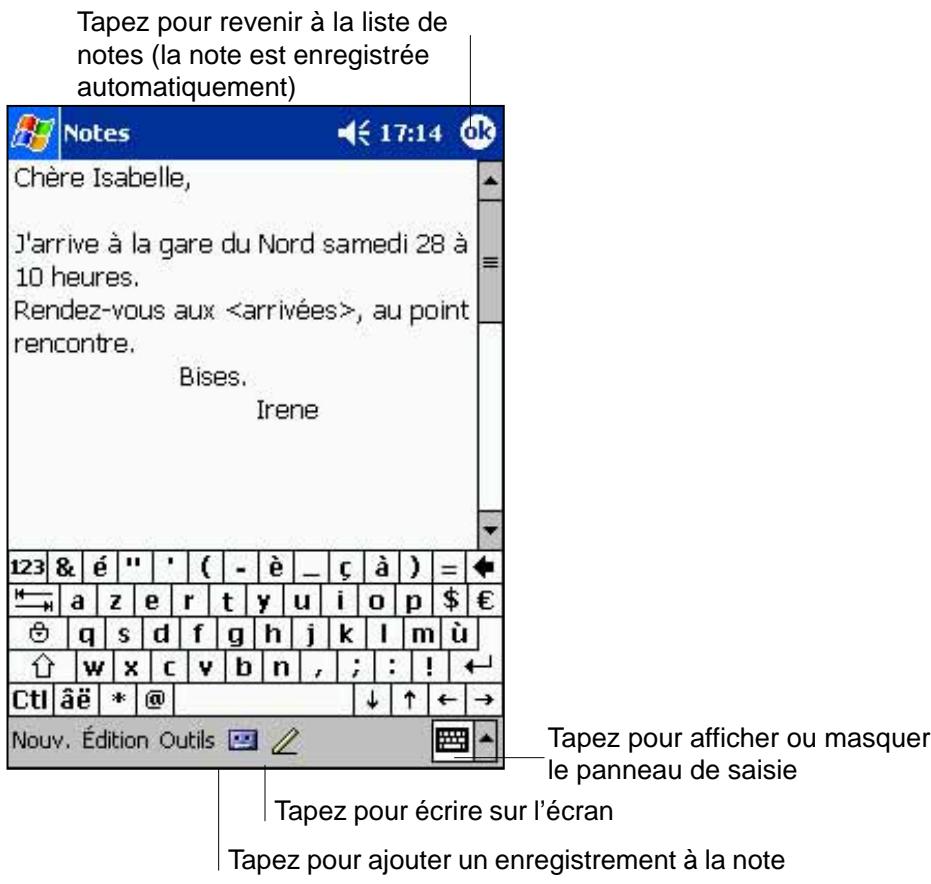 ASUS MYPAL A600 - Pour creer une note: - 1