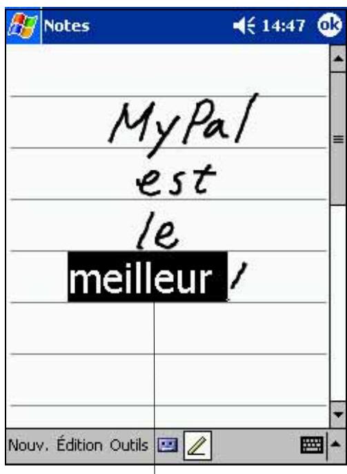 ASUS MYPAL A600 - Pour convertir l'écriture en texte: - 2