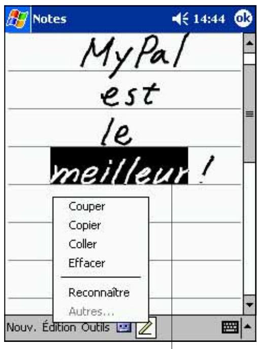 ASUS MYPAL A600 - Pour convertir l'écriture en texte: - 1