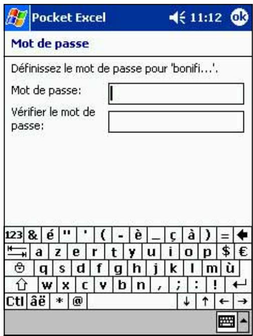 ASUS MYPAL A600 - Pour assigner un mot de passer à une feuille de calcul: - 1