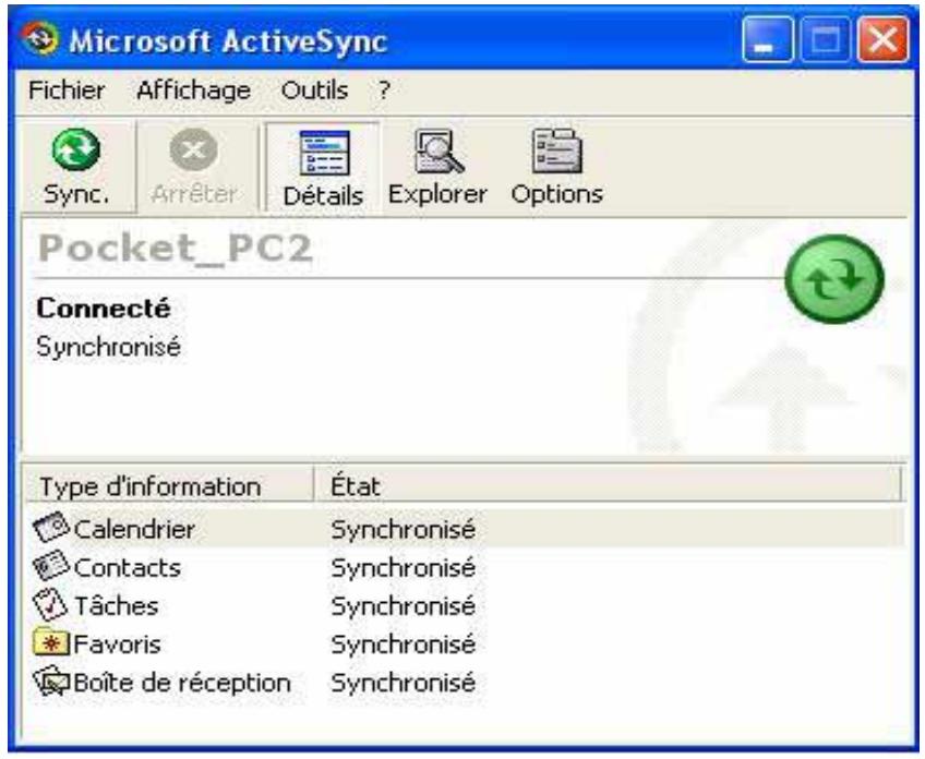 ASUS MYPAL A600 - Vérifier les informations synchronisées - 1