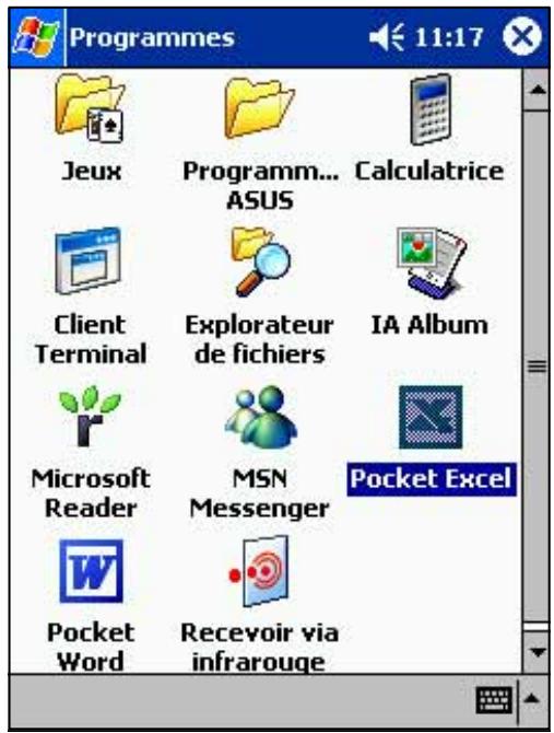 ASUS MYPAL A600 - Pour creer un nouveau document Excel: - 1