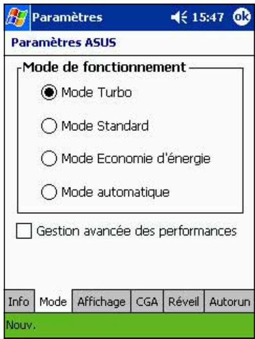 ASUS MYPAL A600 - Modifier le mode de fonctionnement: - 1