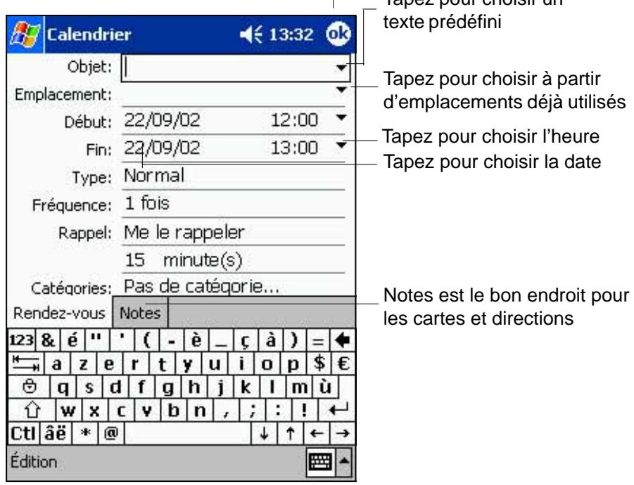 ASUS MYPAL A600 - Créer un rendez-vous - 1