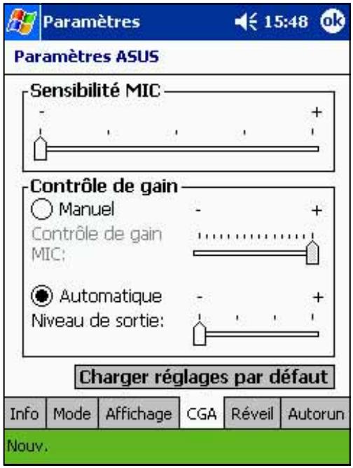 ASUS MYPAL A600 - Modifier les paramètres Microphone : - 1
