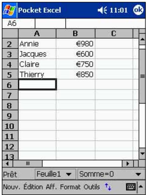 ASUS MYPAL A600 - Pour sauvegarder un document Excel: - 1