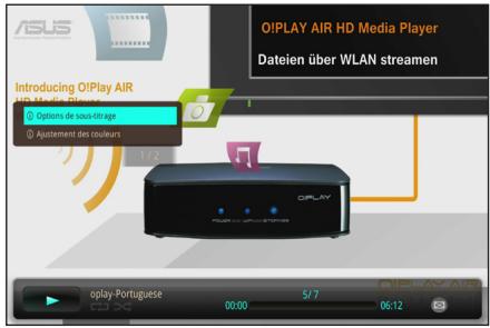 ASUS O!PLAY GALLERY - Pour configurer les paramètres de lecture video : - 1