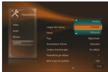ASUS O!PLAY GALLERY - Pour configurer les paramètres du système : - 3