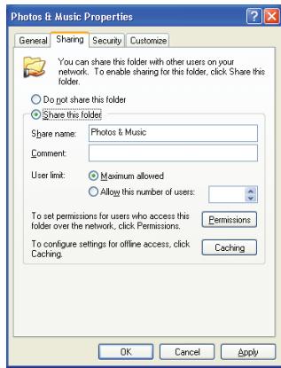 ASUS O!PLAY GALLERY - Pour partager des fichiers sous WindowsXP : - 2