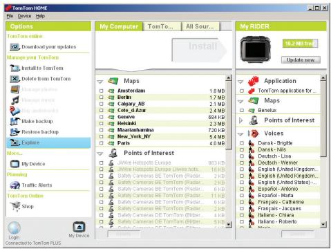 TOMTOM RIDER - Utiliser TomTom HOME - 1