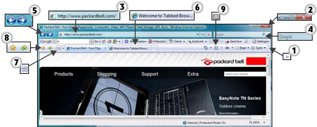 PACKARD BELL DOT S2 - \section*{Caracteristiques d'Internet Explorer} - 1