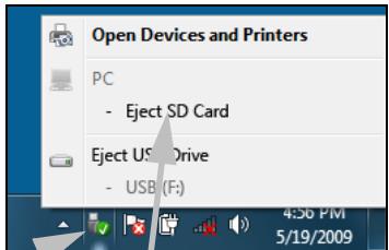 PACKARD BELL EN TV43CM - Retirer une carte d'un lecteur de carte mémoire - 1