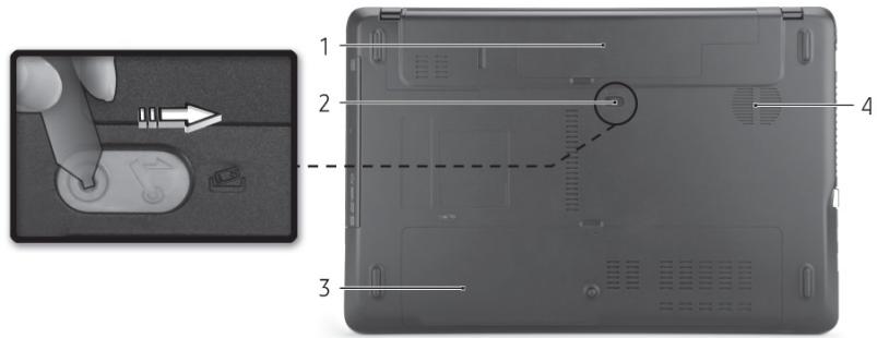 PACKARD BELL EN TV43CM - VUE DE LA BASE - 1