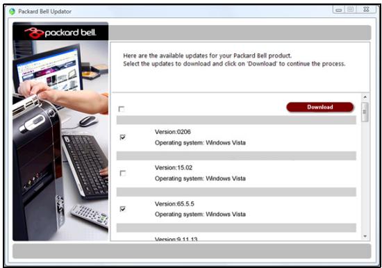 PACKARD BELL IMEDIA XS PT.U54-PV.U54 - Packard bell updater - 1