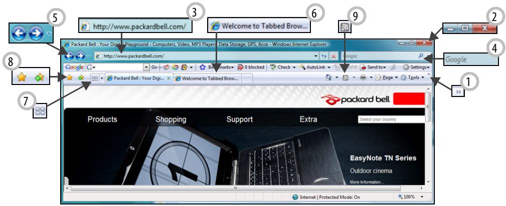 PACKARD BELL IXTREME PT.U5S-PV.U5S - \section*{Caracteristiques d'Internet Explorer} - 1