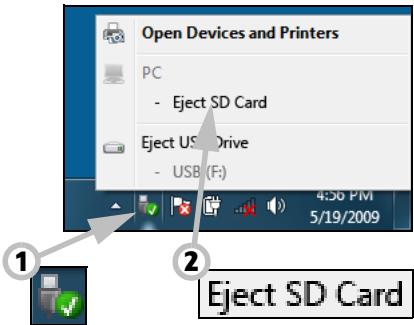 PACKARD BELL IXTREME PT.U6D-PV.U6D - Retrait d'une carte d'un lecteur de cartes externe - 1
