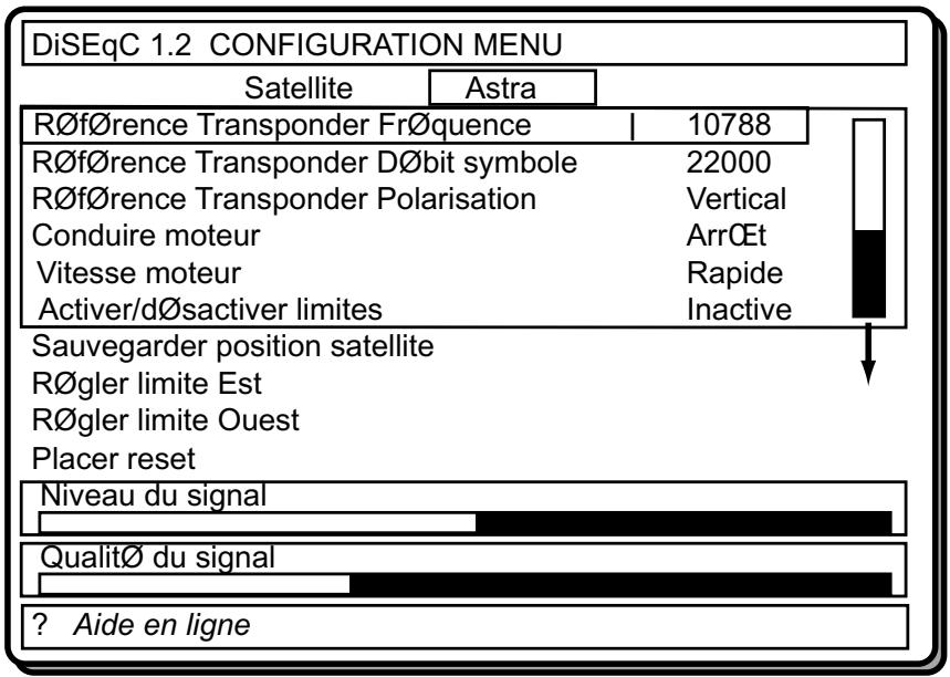 WORLDSAT IMPÉRIAL 300 MKII - MENU diseqc 1.2 configuration - 1