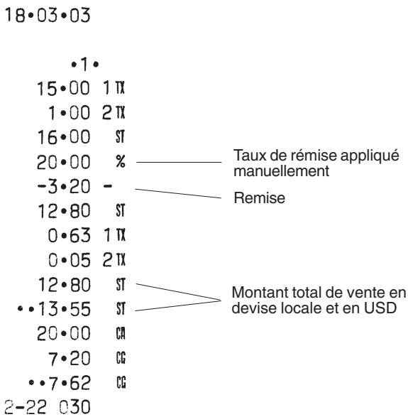 OLIVETTI ECR 5000 - Application d'un faux de remise non programme au total d'une vente - 1