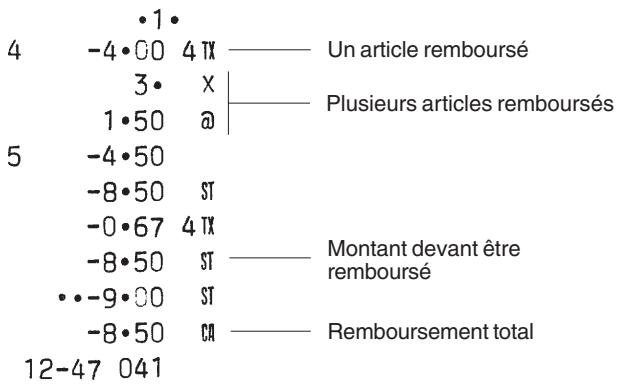 OLIVETTI ECR 5000 - Remboursement de plusieurs articles - 1
