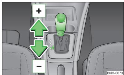 SKODA RAPID - Passage manuel des rapports (tiptronic) - 1