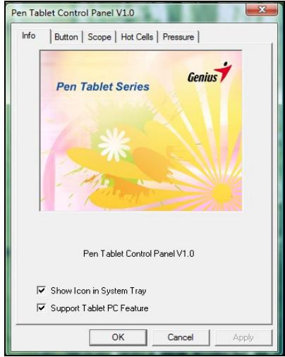 GENIUS MOUSEPEN I608 - configuration du tableau à crayon - 1
