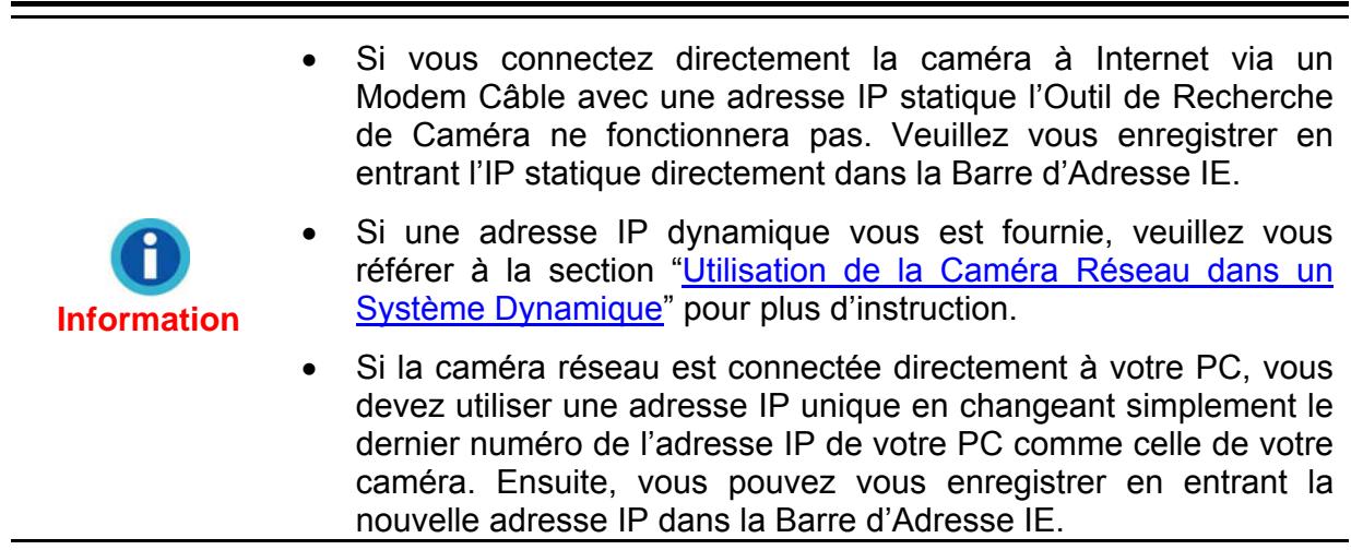 PLUSTEK IPCAM P1000 - Méthode II. barre d'adresse IE - 1