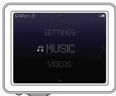 IRIVER LPLAYER - Selection d'un menu - 1