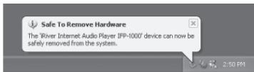 IRIVER MPLAYER - Débrancher le mplayer de votre PC - 2