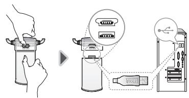 IRIVER N11 - I Chargement au moyen de l'adaptateur mini-USB - 1