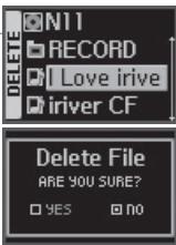 IRIVER N11 - I Suppression d'un fichier I - 5
