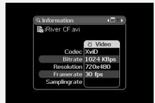 IRIVER IMP-1100 - Lecture d'un fichier video - 6