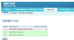 BUFFALO WBMR-HP-GN : AIRSTATION™ HIGHPOWER ADSL MODEM ROUTER - Coupe-feu - 1
