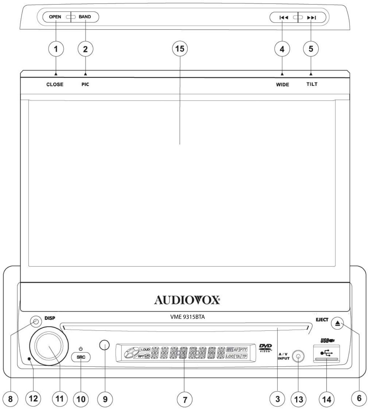 AUDIOVOX VME 9315 BTA - Écran TFT - 3