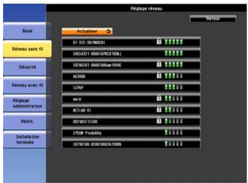 EPSON EB-1960 - Menu Réseau sans fil - 2