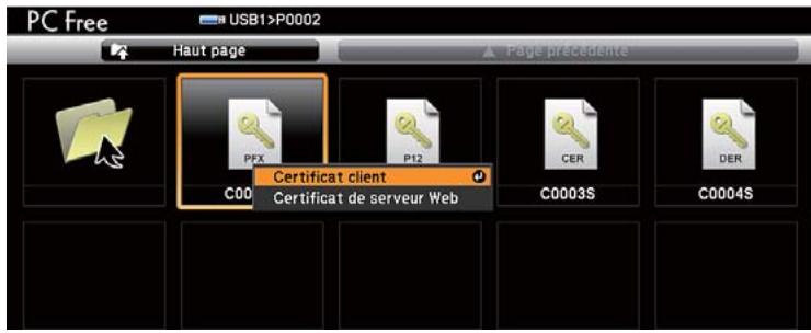 EPSON EB-1960 - Enregistrement d'un certificat client ou d'un certificat de serveur Web - 1
